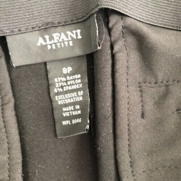 ALFANI WOMENS DRESS PANTS BLACK SKINNY ELEASTIC WAIST SIZE 8 PETITE %%% - Picture 7 of 8